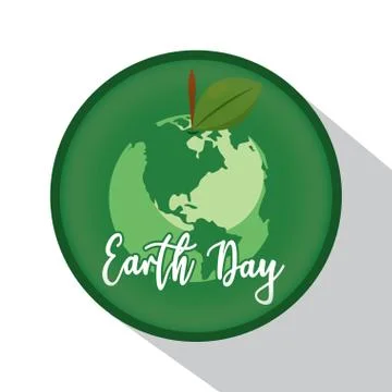 Earth day label Illustrazione stock