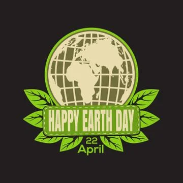 Earth Day logo, icon. Vector illustration Stock Illustration