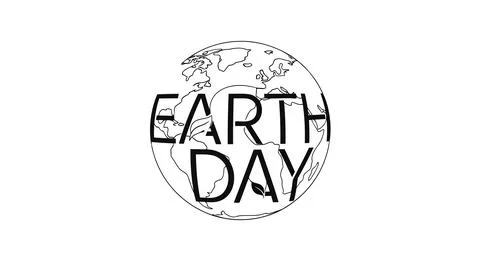 Earth day logo with planet Stock Illustration