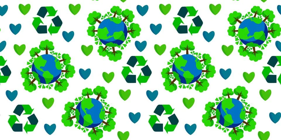 Earth day pattern Stock Illustration