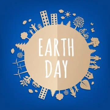 Earth Day Postcard Stock Illustration