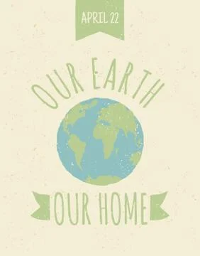 Earth day poster Illustrazione stock