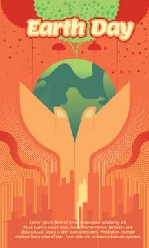 Earth day poster template. vector illustration Stock Illustration