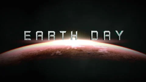 Earth Day with red planet in space Stock Footage 235684375