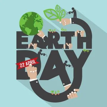 Earth Day Typography Design Vector Illustration イラスト素材