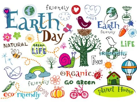 Earth day vector set Stock Illustration