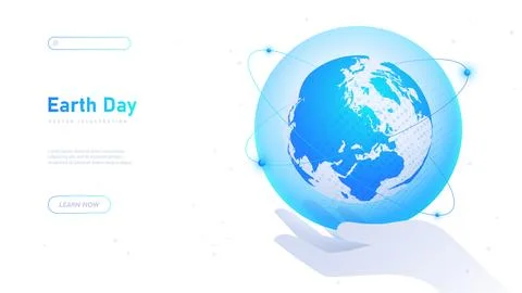 Earth day white poster vector Illustrazione stock