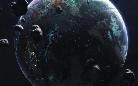 Earth. Deep space image, science fiction fantasy in high resolution ideal for Stock Illustration
