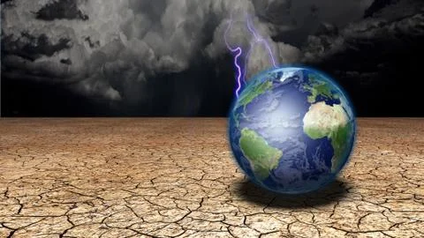 Earth in desert Stock Illustration