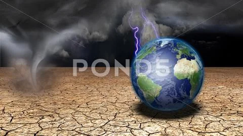 Earth in desert Stock Illustration