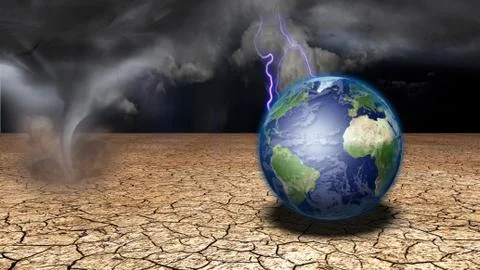 Earth in desert Stock Illustration
