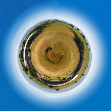 Earth with the different elements on its surface Stock Photos