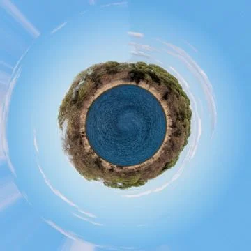 Earth with the different elements on its surface Stock Photos