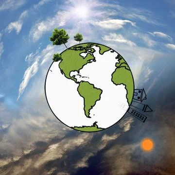 Earth with the different elements Stock Photos