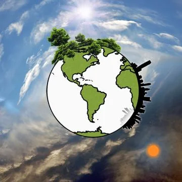 Earth with the different elements Stock Photos