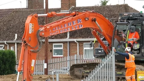 Earth digger in action Stock Footage 169781492