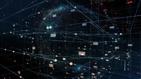 Earth with digital data grid Stock Illustration