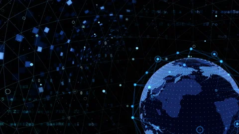 Earth on Digital Network 18 K1Bx 4k Stock Footage 106358991