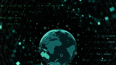 Earth on Digital Network 18 M2Bx 4k Stock Footage 106366781