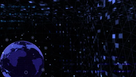 Earth on Digital Network 18 N1Bx 4k Stock Footage 106369384