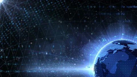 Earth on Digital Network 18 P1Bx 4k Stock Footage 107397102