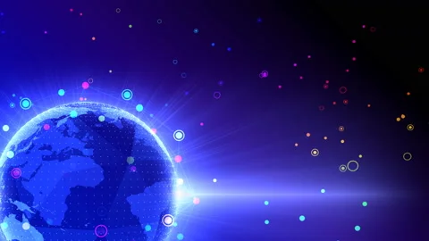 Earth on Digital Network 18 Q2Gx 4k Stock Footage 112156493
