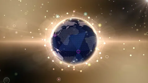 Earth on Digital Network 18 R1B 4k Stock Footage 112142943
