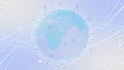 Earth on Digital Network 3D illustration background Middle East K2W Stock Illustration
