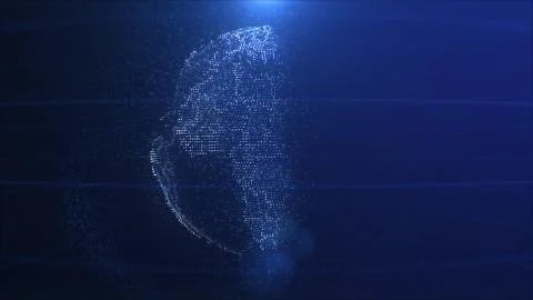 Earth on Digital Network background. BIG DATA 3D EARTH. Beautiful Global Stockillustratie