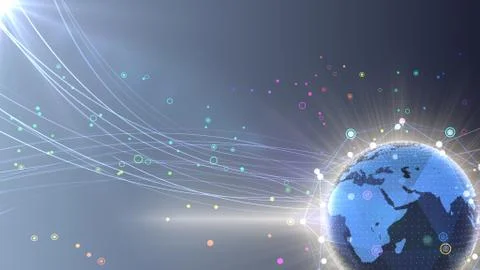 Earth on Digital Network concept background Middle East S2Gx Stock Illustration