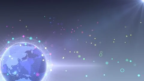 Earth on Digital Network concept background Japan Australia S1Gx Stock Illustration