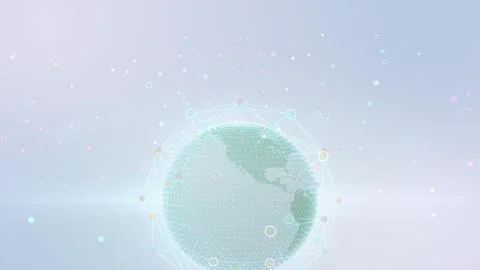 Earth on Digital Network concept background U.S.A North America R2Wx Stock Illustration
