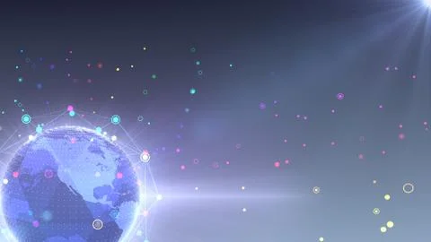 Earth on Digital Network concept background U.S.A North America S1Gx Stock Illustration