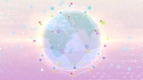 Earth on Digital Network concept background Middle East P2W Stock Illustration