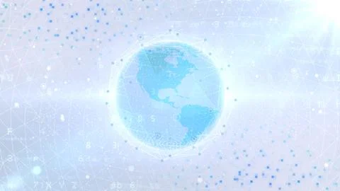 Earth on Digital Network concept background U.S.A North America P1WS Stock Illustration