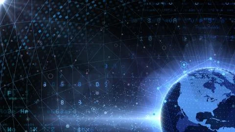 Earth on Digital Network concept background U.S.A North America P1Bx Illustrazione stock