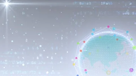 Earth on Digital Network concept background China india ASEAN Q1Wx Stock Illustration