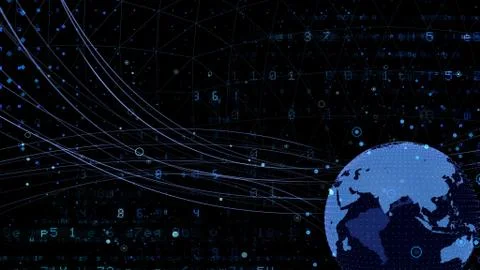 Earth on Digital Network concept background China india ASEAN N2Bx Illustrazione stock