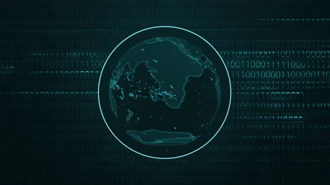 Earth Digital World Technology Fast Binary Code Random Number Business Econom Video stock 201071133