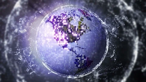EARTH DISCO BALL Animation, Rendering, Background Vídeo Stock 112582541