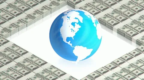 Earth on dollars Stock Footage 11883246