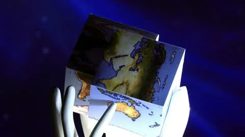 Earth in double cube Stock Footage 10560468