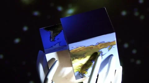 Earth in double cube Video stock 10560498