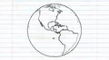 Earth drawing paper cartoon hand drawn animation spinning globe world pen loop 4k or 4k+ Resolution