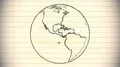 Earth drawing paper cartoon hand drawn animation spinning globe world pen loop 4k or 4k+ Resolution