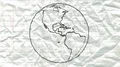 Earth drawing paper cartoon hand drawn animation spinning globe world pen loop 4k or 4k+ Resolution