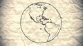 Earth drawing paper cartoon hand drawn animation spinning globe world pen loop 4k or 4k+ Resolution