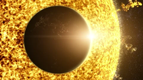 Earth Eclipse Passing The Sun Stock Footage 247639965