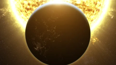 Earth Eclipse Passing The Sun 库存影片 247641951