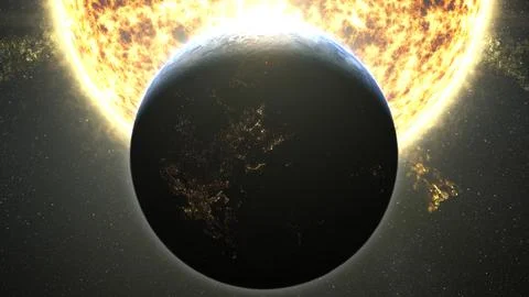Earth Eclipse Passing The Sun 스톡 일러스트